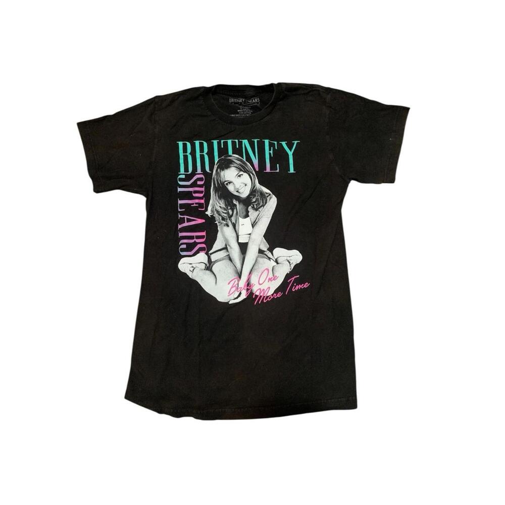 Britney Spears Womens T-Shirt Small Black Short Sleeve Baby One More Time Tee